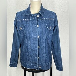 Wrangler Blues Women's Studded Blue Jean Jacket Medium LB33619